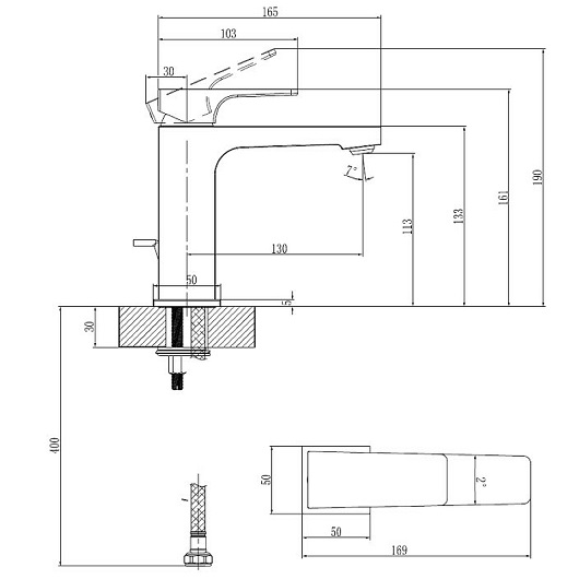 Architec. Sq. Смеситель для раковины