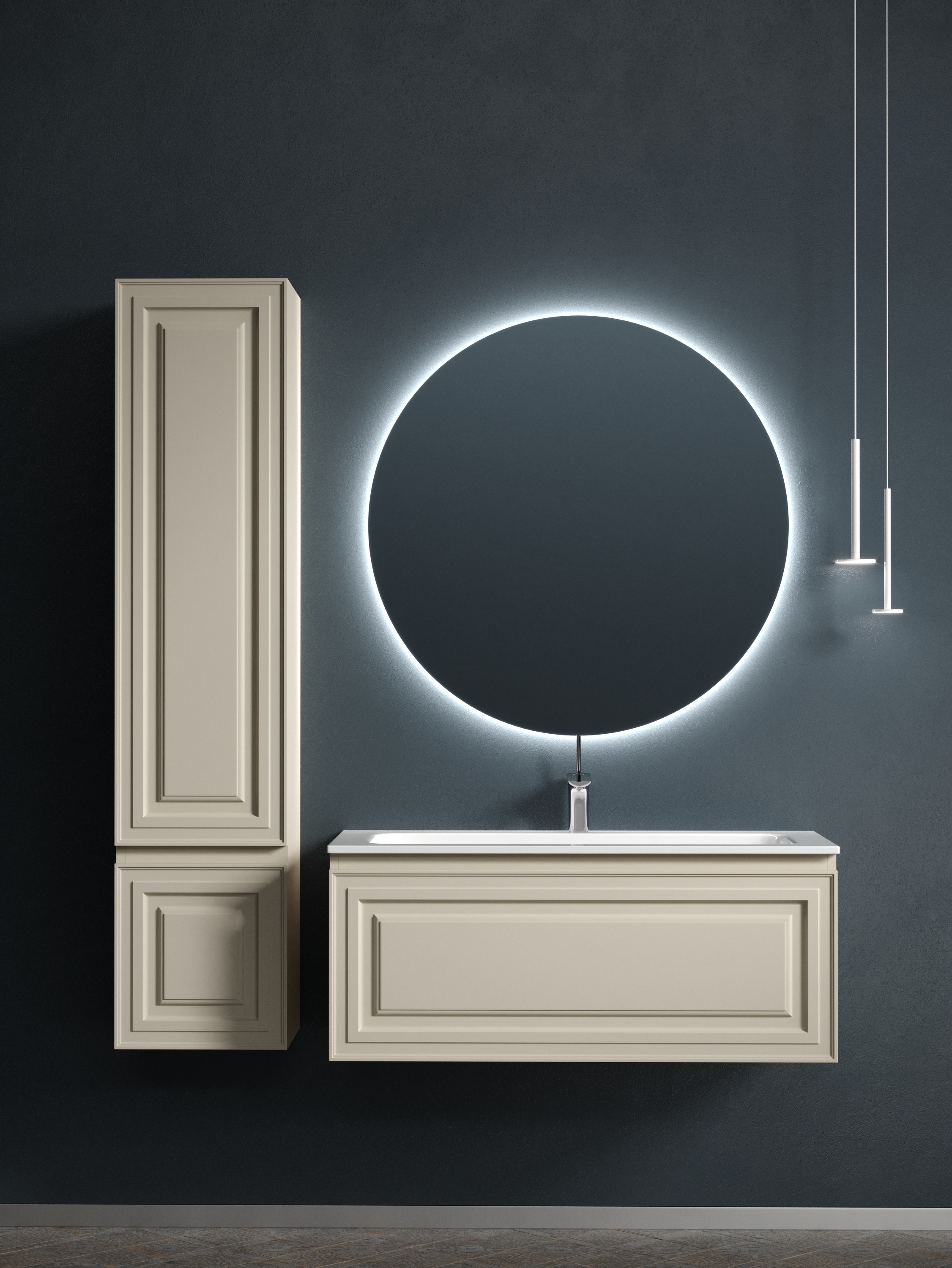 Тумба подвесная sancos very 995х445х406, c одним  ящиком оснащенным доводчиками, beige soft , арт.vr100ce