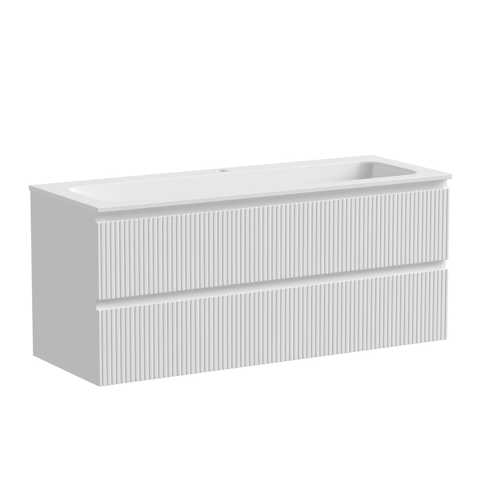 Тумба подвесная sancos snob t 1195х445х500, c двумя ящиками оснащенными доводчиками, bianco, арт.snt120w