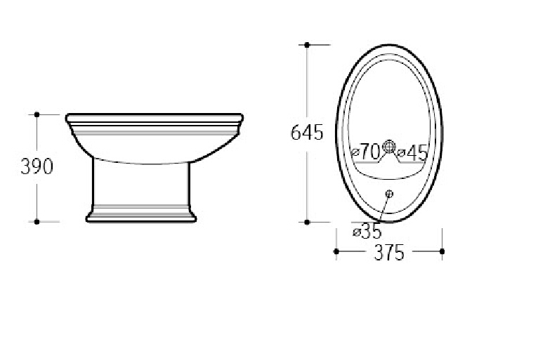 Биде boheme puro 960 mw белый