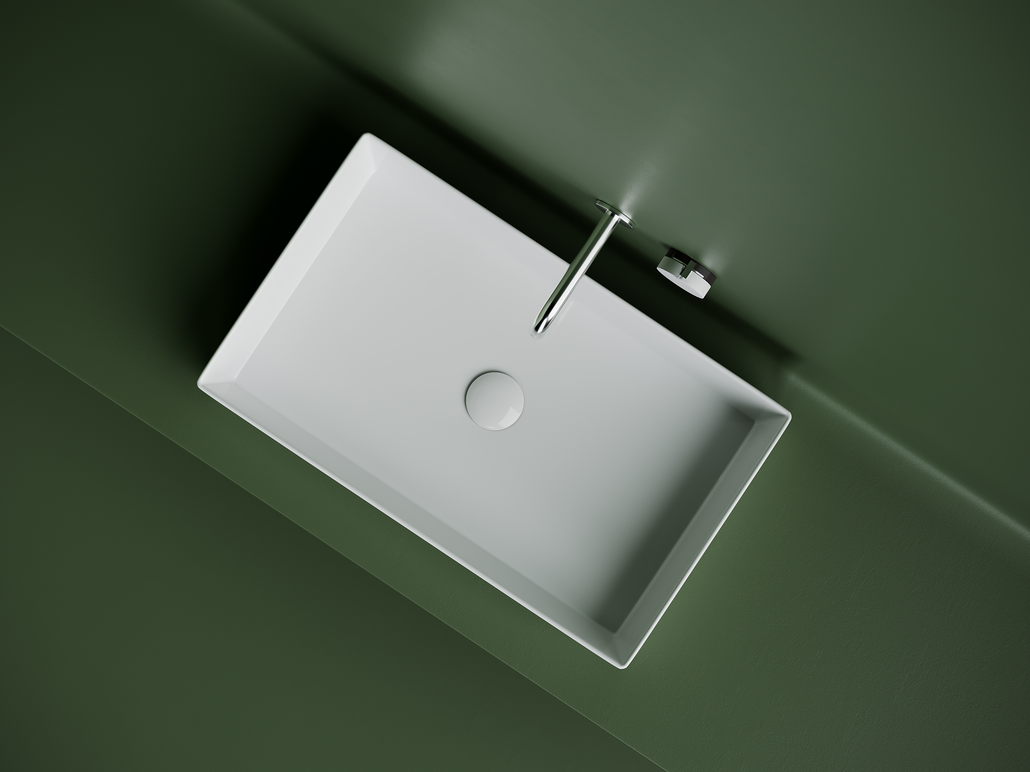 Раковина накладная прямоугольная 601x361x130, цвет белый, арт. cn6070