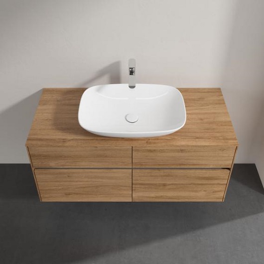 Loop & Friends Раковина для установки на столешницу, 620 x 420 x 120 mm,  (прямоугольная) Альпийский белый, с переливом