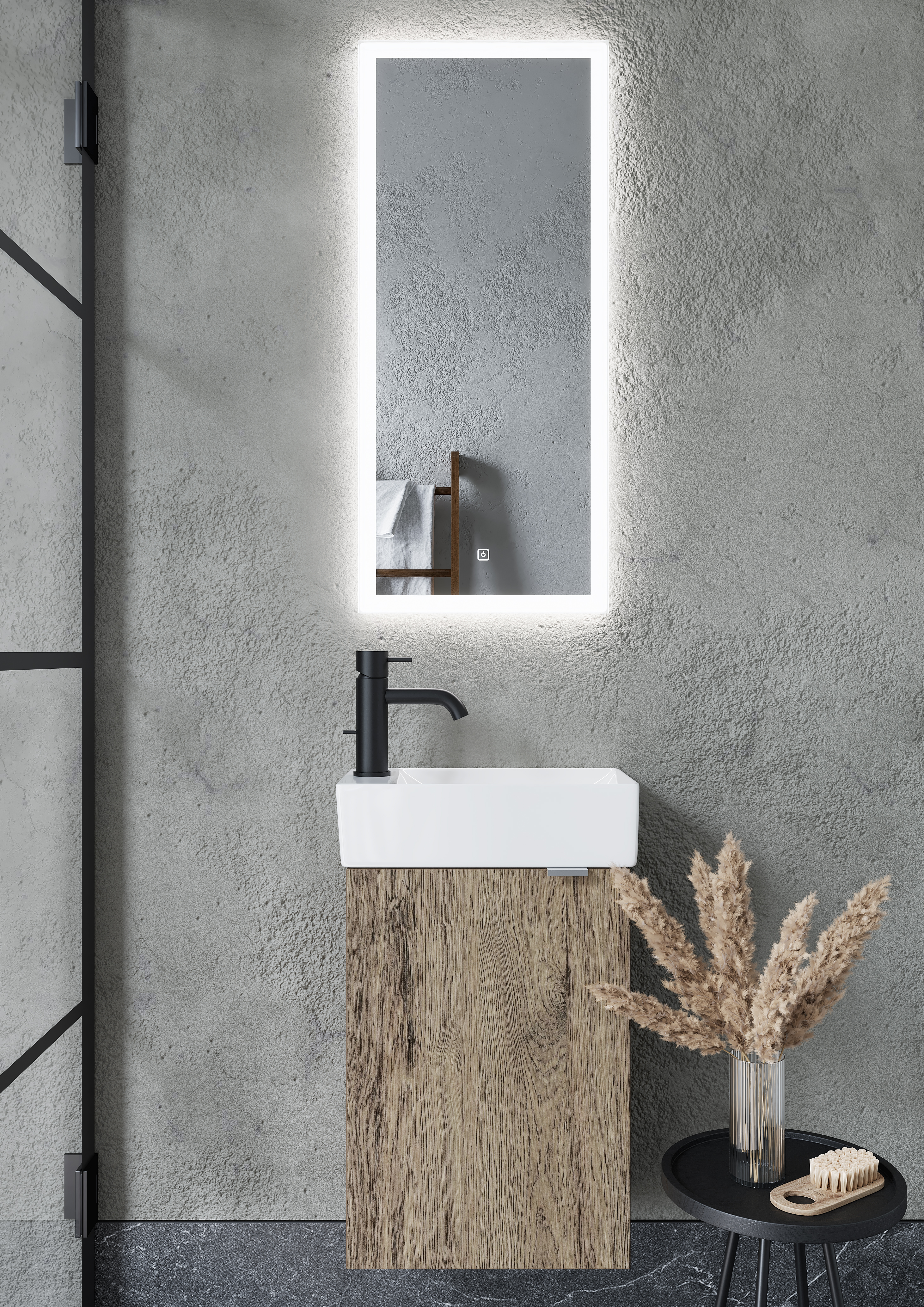 Зеркало для ванной комнаты  sancos polo 350х800 с подсветкой, арт. pl35