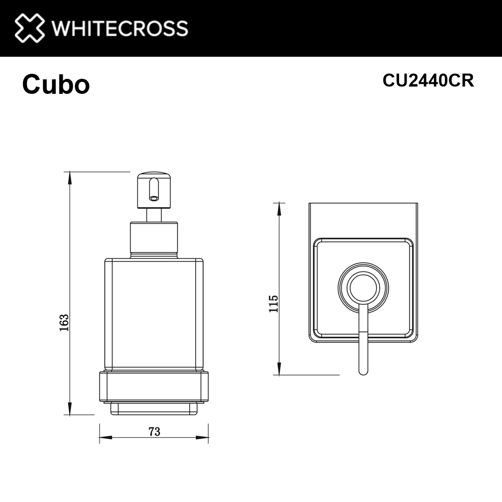 Дозатор для жидкого мыла подвесной whitecross cubo cu2440cr (хром)