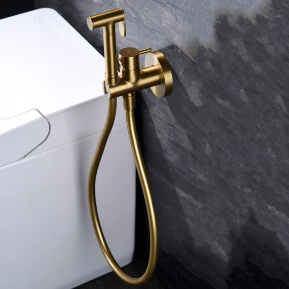 Гигиенический душ со смесителем и скрытой частью imex munich rdm001/oc brushed gold pvd