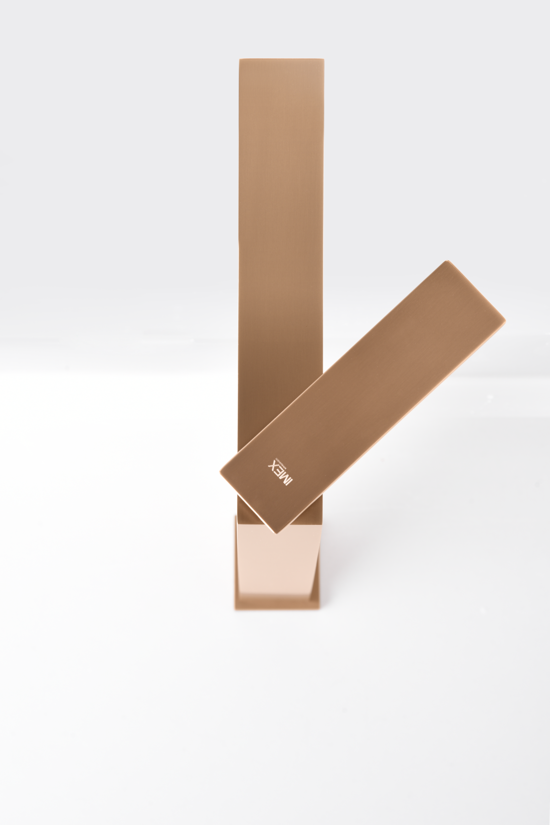 Смеситель для раковины высокий imex pisa bdp048-3orc brushed rose gold pvd