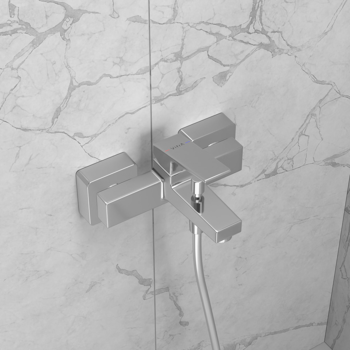 Настенный смеситель для ванны VitrA Minimax Square A43520EXP однорычажный хром латунь