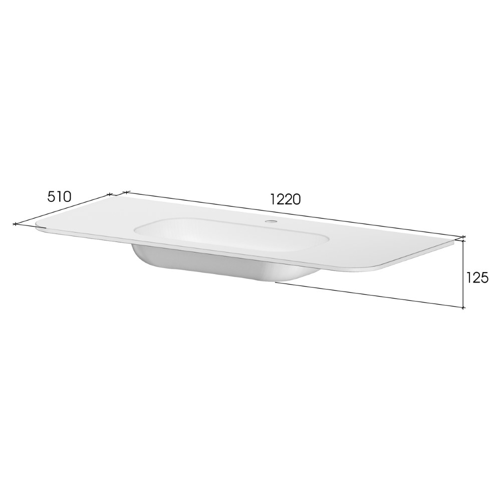 Тумба c раковиной voi 120см matt white