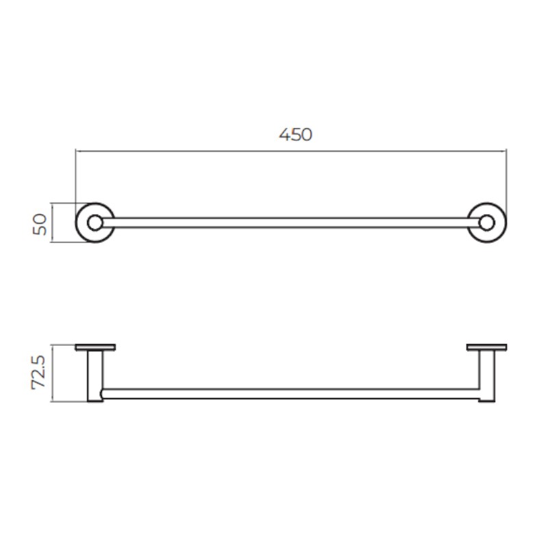 Полотенцедержатель настенный 45см нерж. сталь addimex essential cae001-03/bgm black gun metal pvd