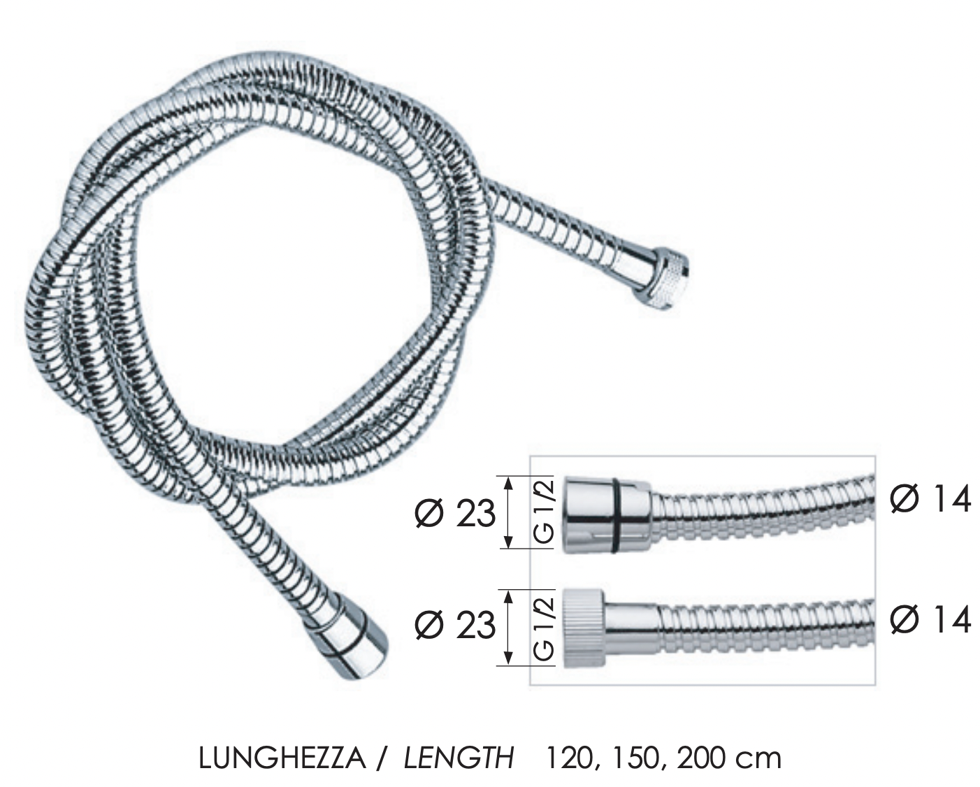 Шланг для душа 120 см remer 333cn120
