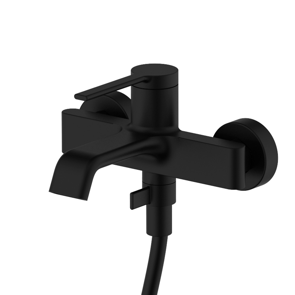 Aqm6412mb asti смеситель для ванны однорычажный, с душевым набором, 3 режима, черный матовый