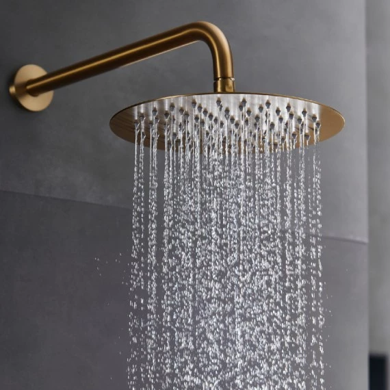 Смеситель для душа скрытого монтажа готовый комплект верхний душ ø25cм imex monza gpm039/oc brushed gold pvd