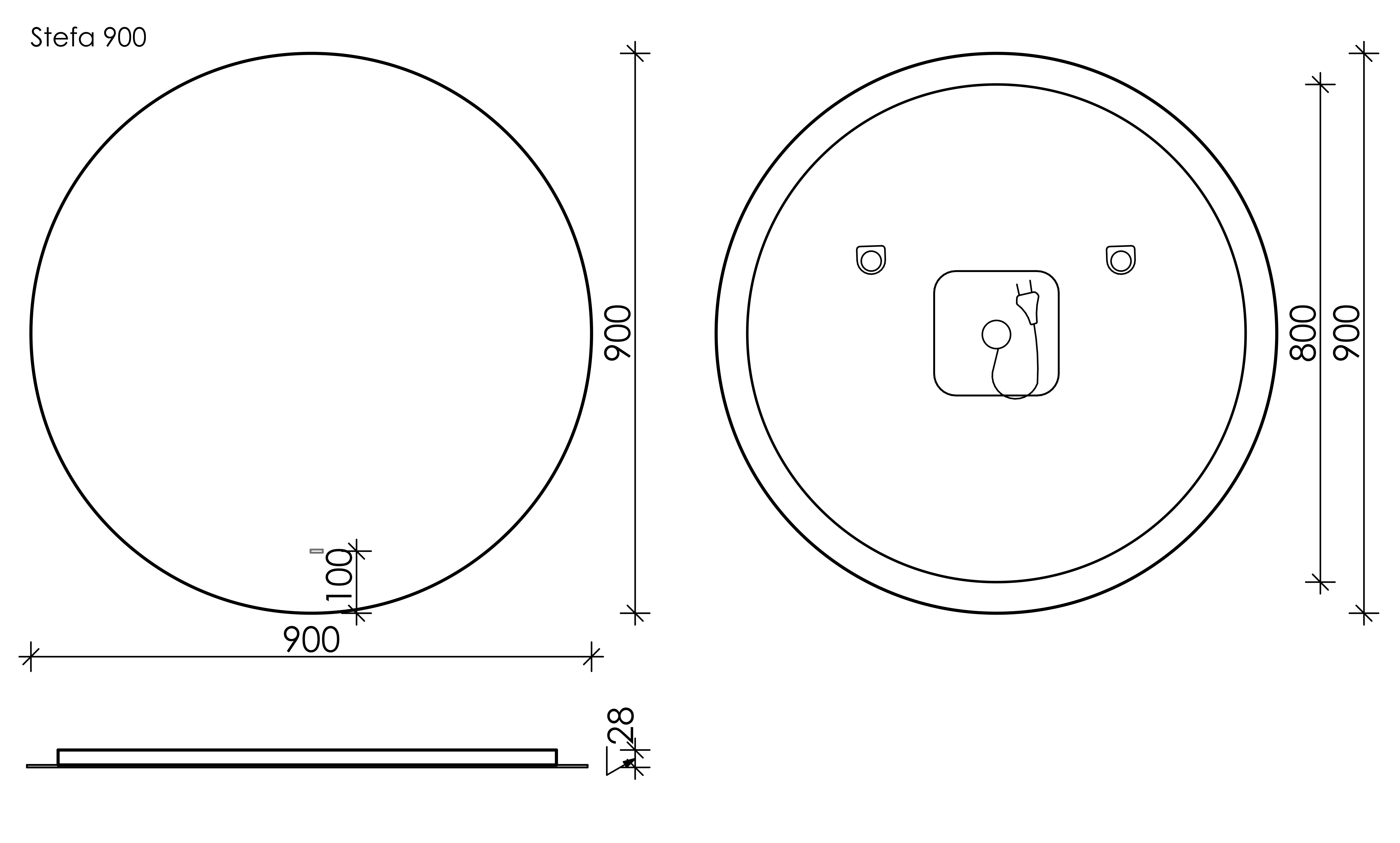 Зеркало для ванной комнаты  sancos sfera d900  c  подсветкой , арт. sf900