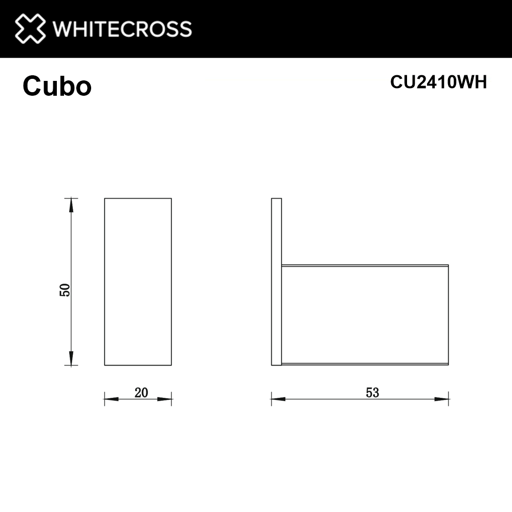 Крючок whitecross cubo cu2410wh (белый мат)