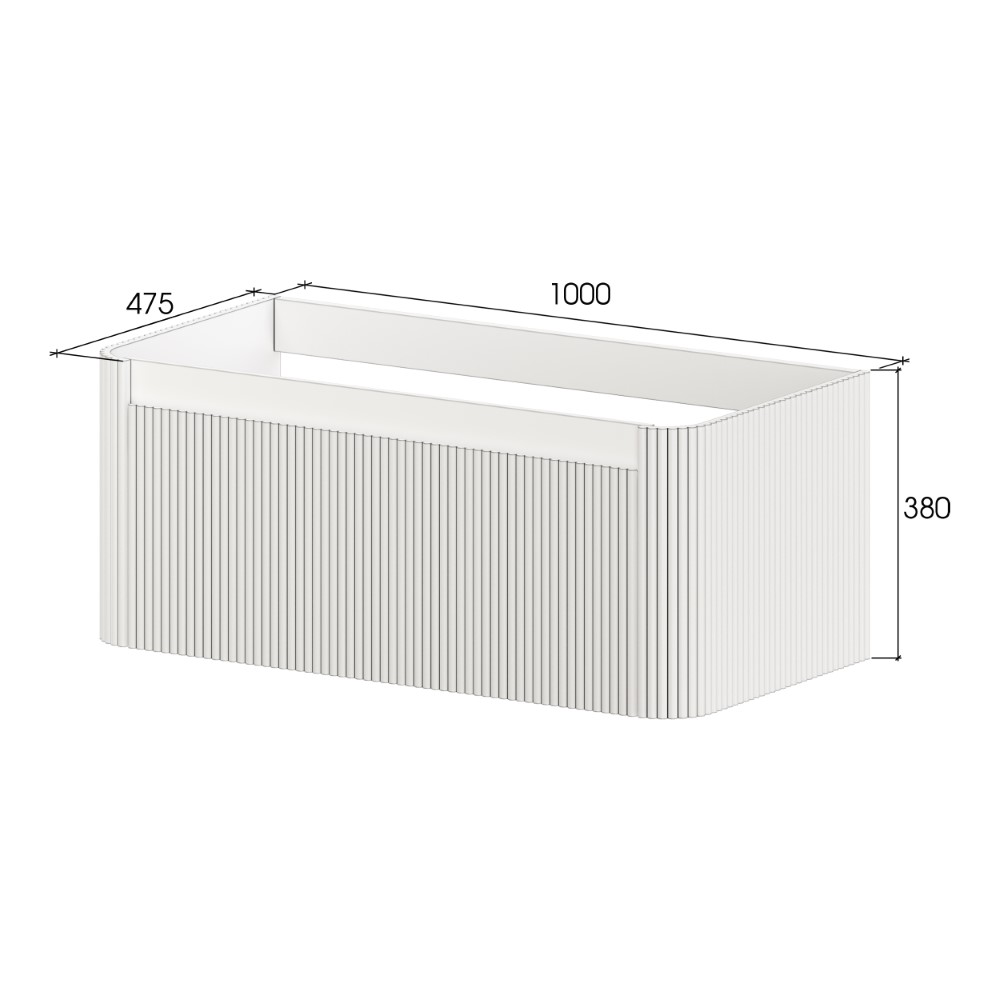 Тумба c раковиной voi рифл. 100см daphne