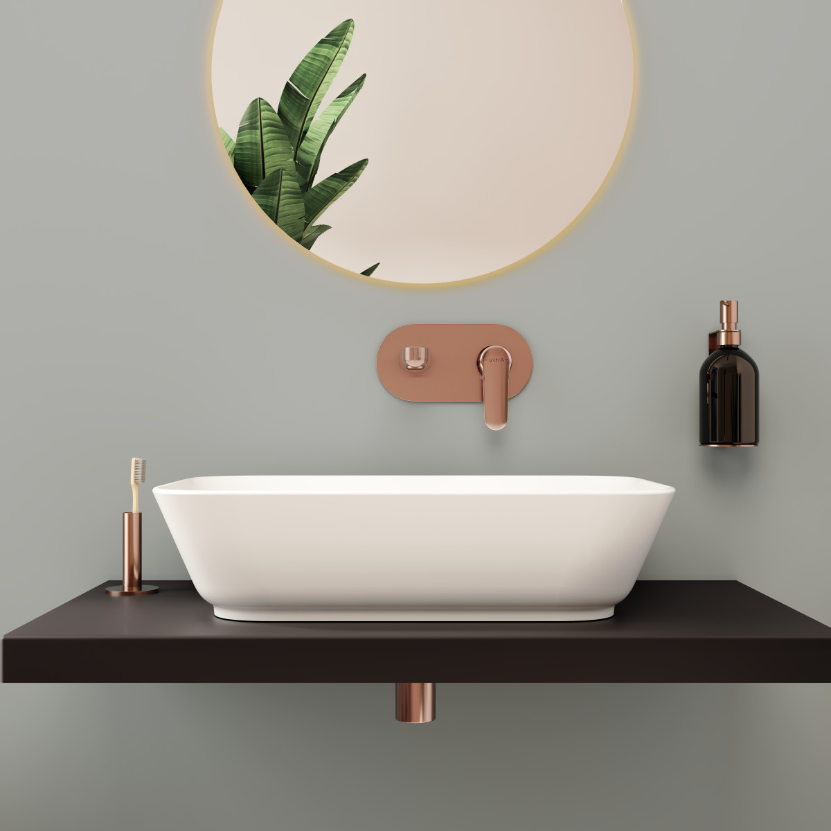 Раковина чаша VitrA Geo 7425B003-0012 60 x 39 см накладная белая антибактериальное покрытие Hygiene