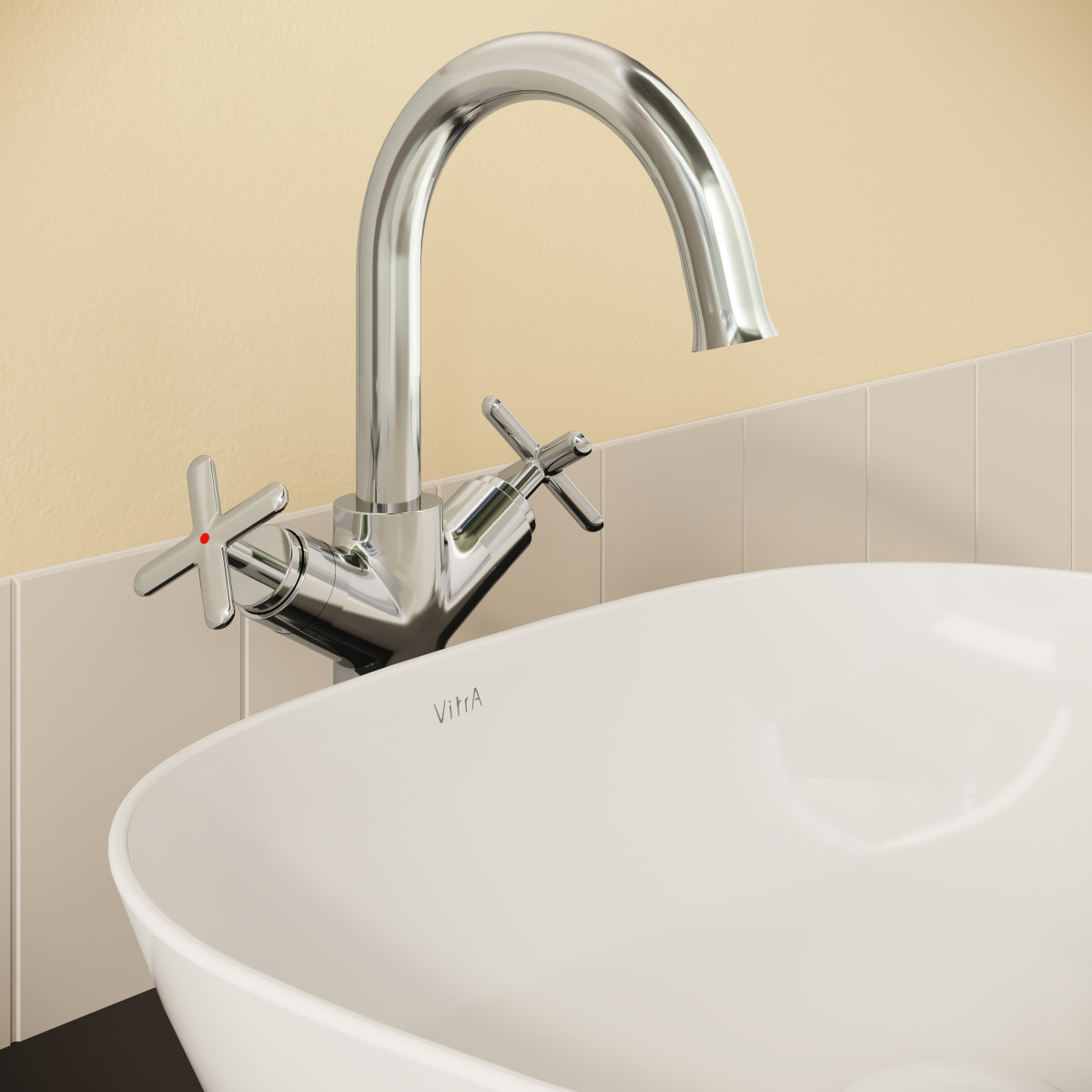 Смеситель для раковины VitrA Origin Classic A42886 двухрычажный хром латунь