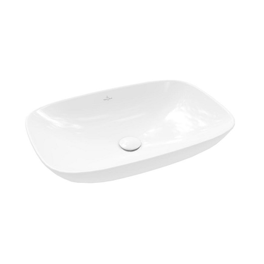 Loop & Friends Раковина для установки на столешницу, 620 x 420 x 120 mm,  (прямоугольная) Альпийский белый, с переливом