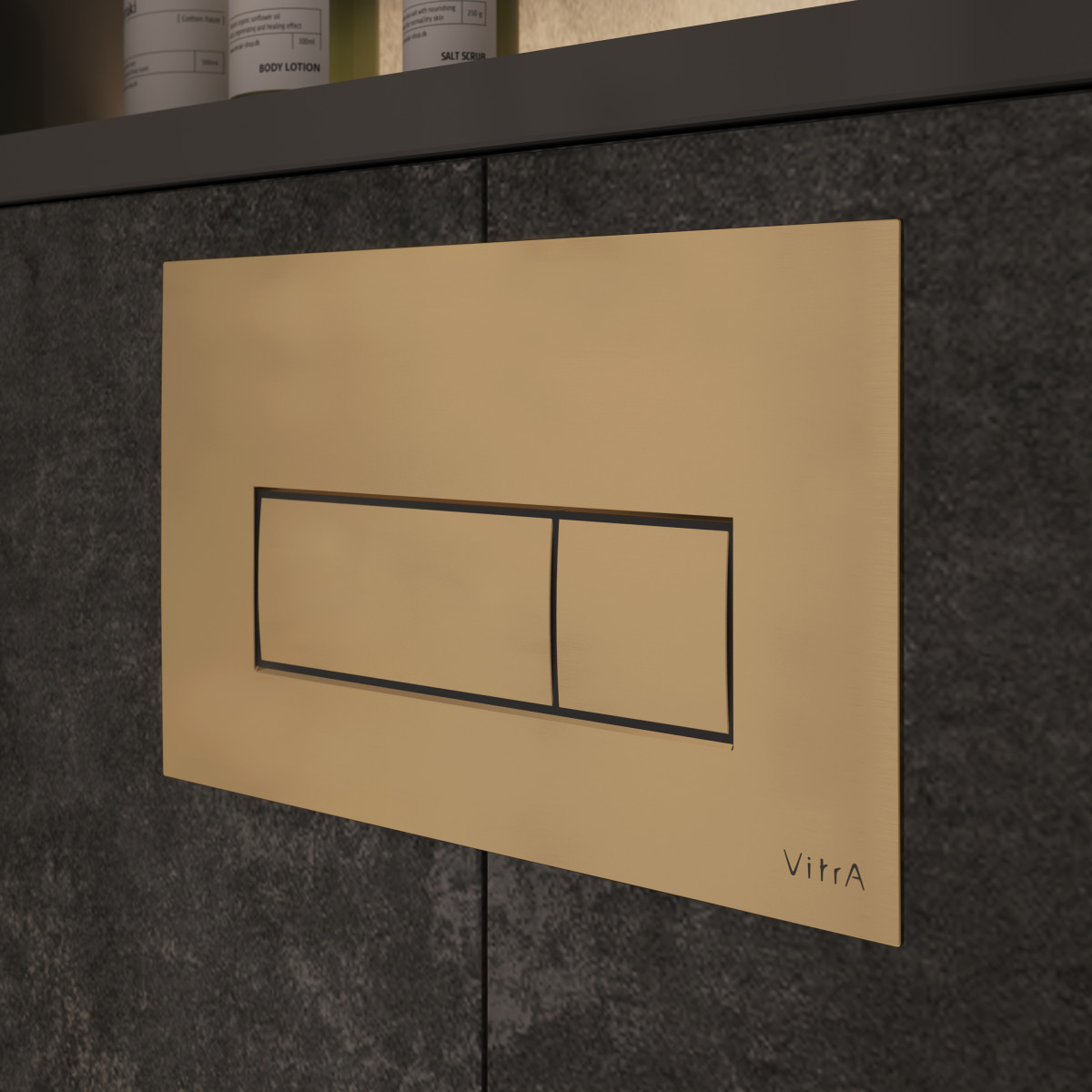 Кнопка смыва для инсталляции VitrA Root Square 740-2325 брашированное золото двойный смыв