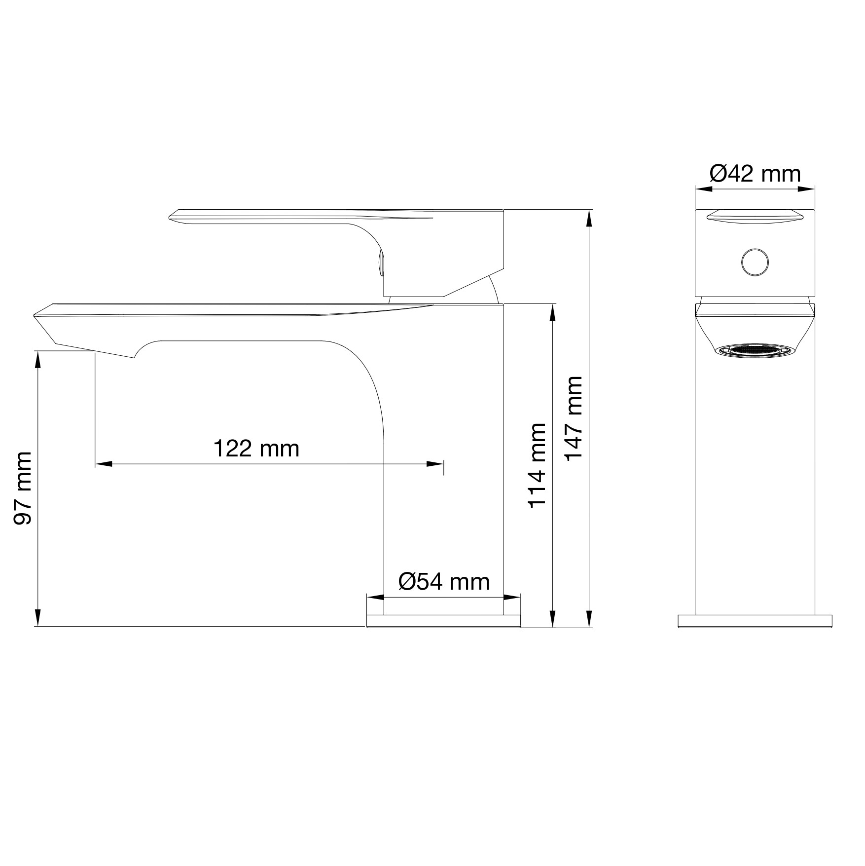 Смеситель для раковины wonzon & woghand brilliant, черный матовый (ww-88018079-mb)