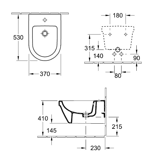 [СНЯТО] Биде, Villeroy&Boch, Architectura, подвесной, шгв 370*530*265, цвет-альпийский белый