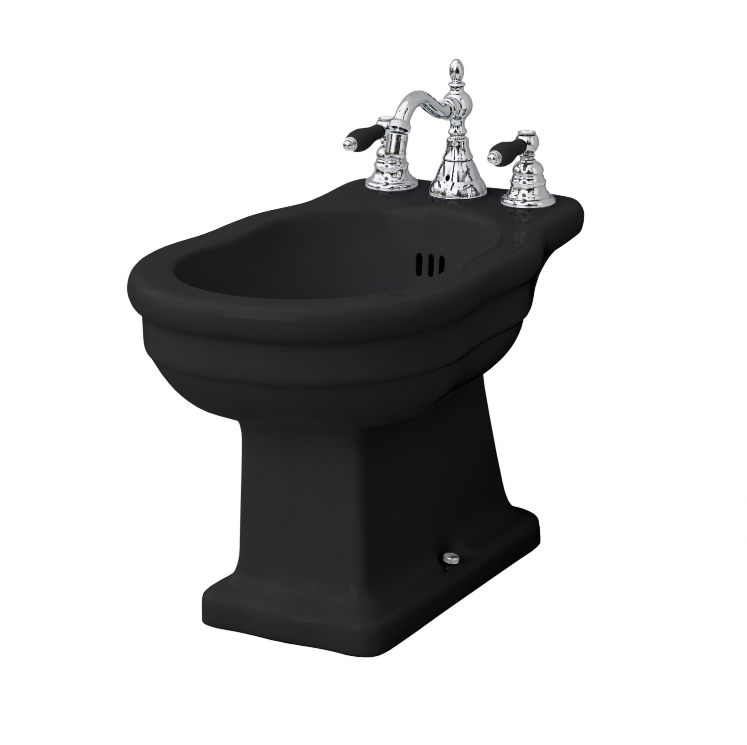 Биде напольное черный глянцевый 385x360x560 hermitage artceram