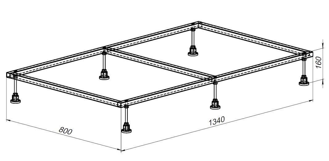Каркас для поддона allen brau 140х90 8.00006