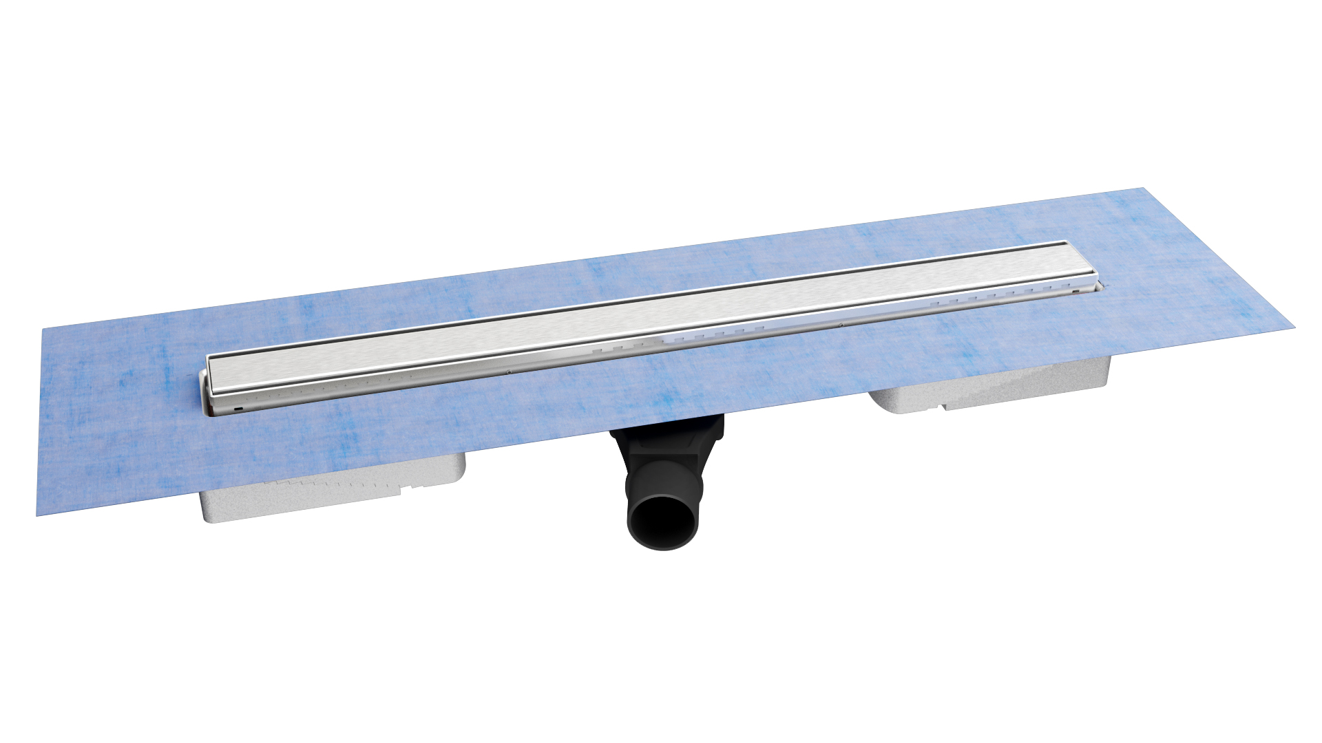 Желоб berges водосток в1 keramik 600, хром глянец, s-сифон d50 h60 боковой