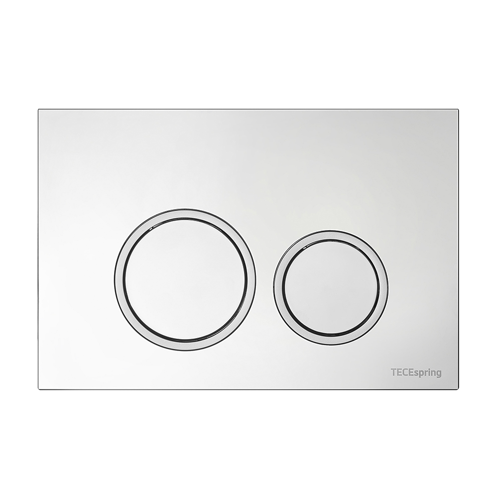 Пластиковая панель смыва для унитаза tecespring r, хром глянцевый, контур клавиш хром матовый