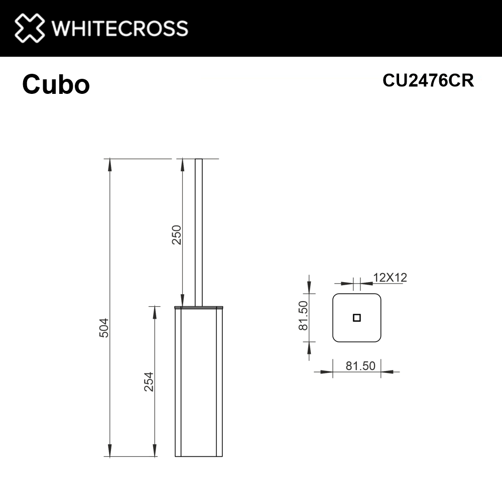 Ершик напольный whitecross cubo cu2476cr (хром)