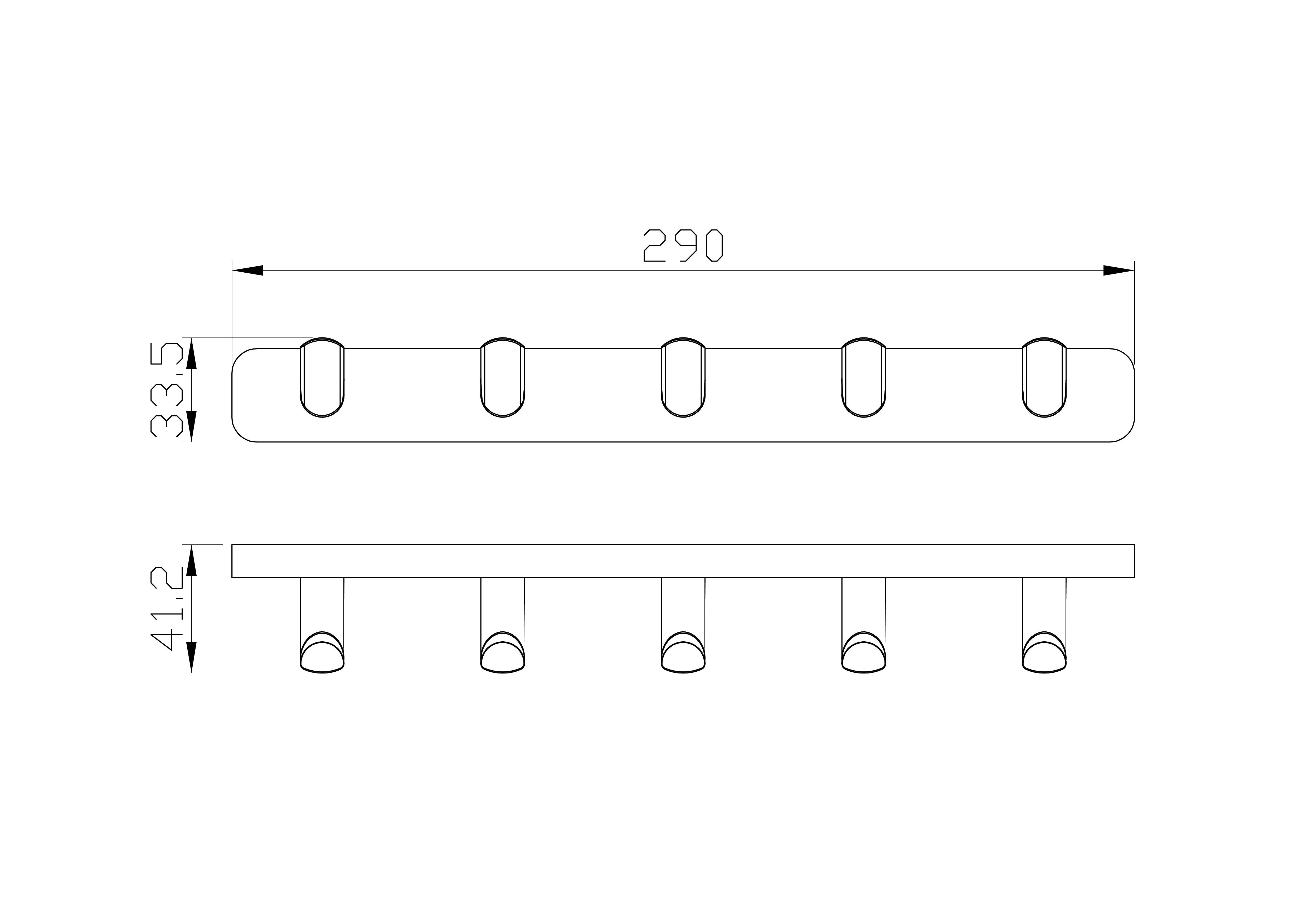 Вешалка с 5 крючками для ванной wonzon & woghand graffity, темный графит (ww-9355)