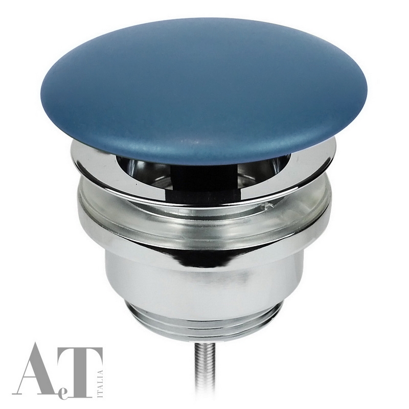 Сток для раковины aet clic-clack хром, цвет керамики голубой матовый a038140