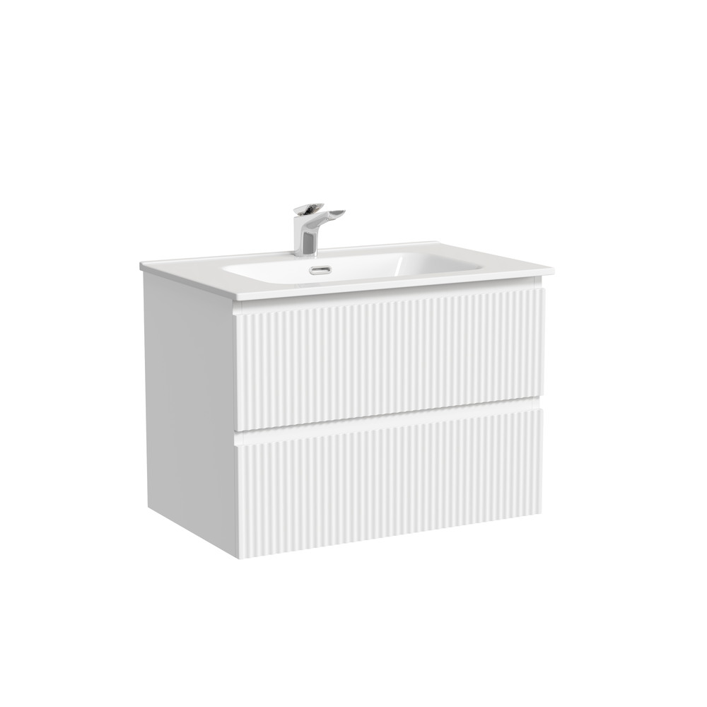 Тумба подвесная sancos snob r 690х445х500, c двумя ящиками оснащенными доводчиками, bianco, арт.snr70w