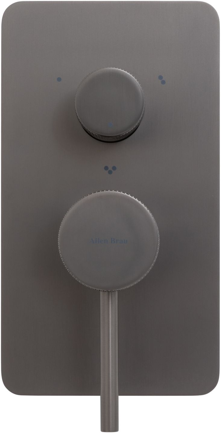 Смеситель для ванны allen brau priority 5.31a11-mg (с внутренней частью, 3 выхода) графит браш