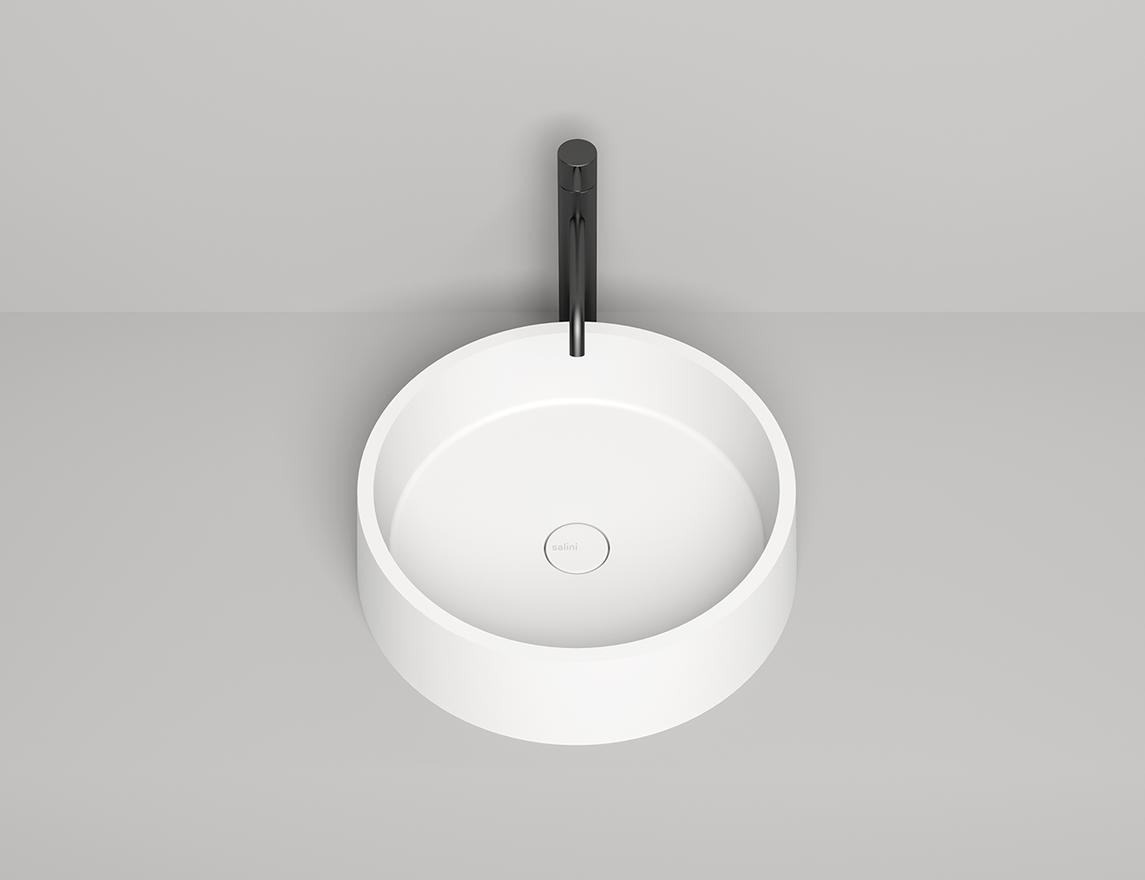 Раковина накладная gloria 01 матовая s-stone 440x440x125 цвет на выбор по ral полностью salini