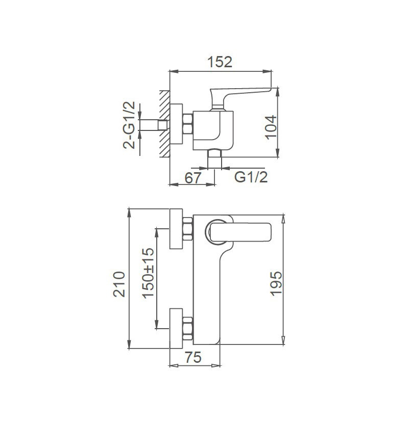 Смеситель для душа wonzon & woghand shark, хром (ww-484101-cr)