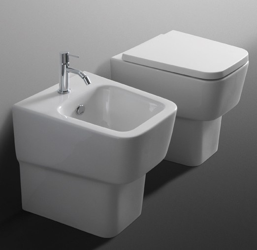 Унитаз напольный приставной degrade 560x370x410 белый глянцевый simas