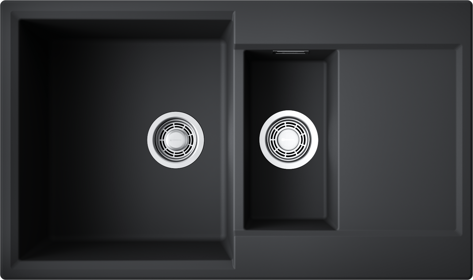 Кухонная мойка omoikiri daisen 86-2-bl artgranit/черный 860 x 510 x 195