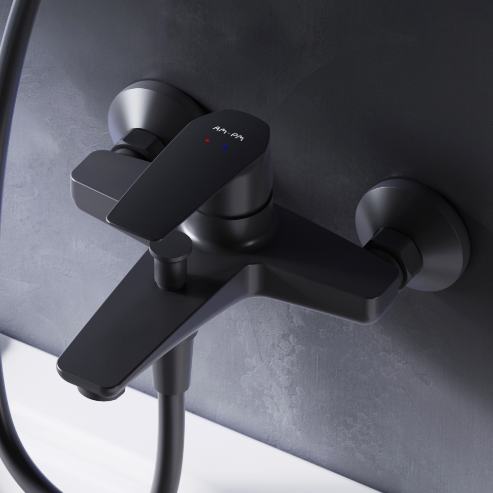 F90A10022 Gem, смеситель для ванны/душа излив 179 мм, черный, шт.