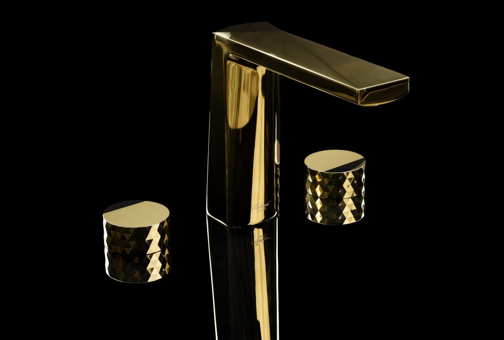 Смеситель врезной на 3отв. VENTURO Matt Gold, ручка DIAMOND