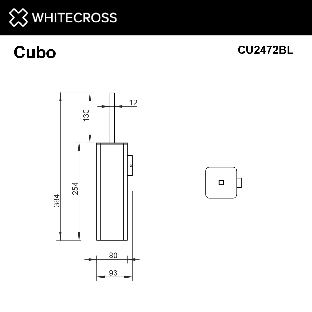Ершик подвесной whitecross cubo cu2472bl (черный мат)