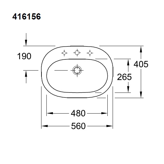 Раковина врезная сверху o.novo 560x405 белый глянцевый villeroy&boch
