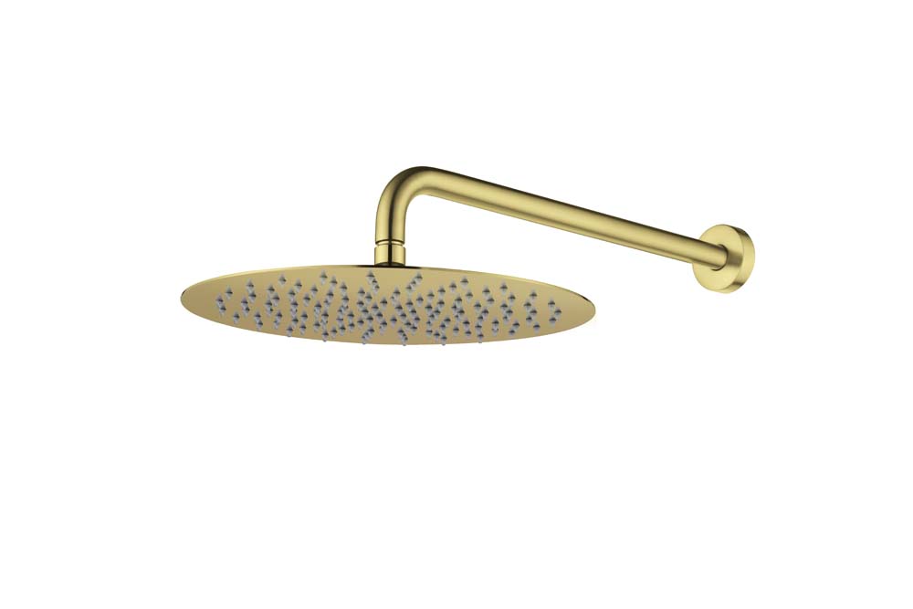 Верхний душ с кронштейном UNO Matt Gold 30cm латунь