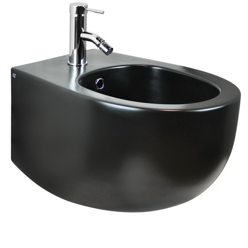 Биде подвесное aet dot 2.0, с креплениями, с 1-м отверстием под смеситель, цвет черный матовый s556t1r1v1105