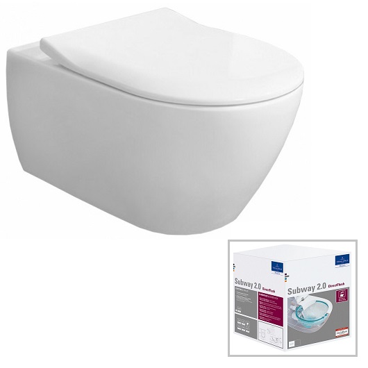 Унитаз, Villeroy&Boch, Subway 2.0, подвесной, шгв 370*560*365, цвет-альпийский белый