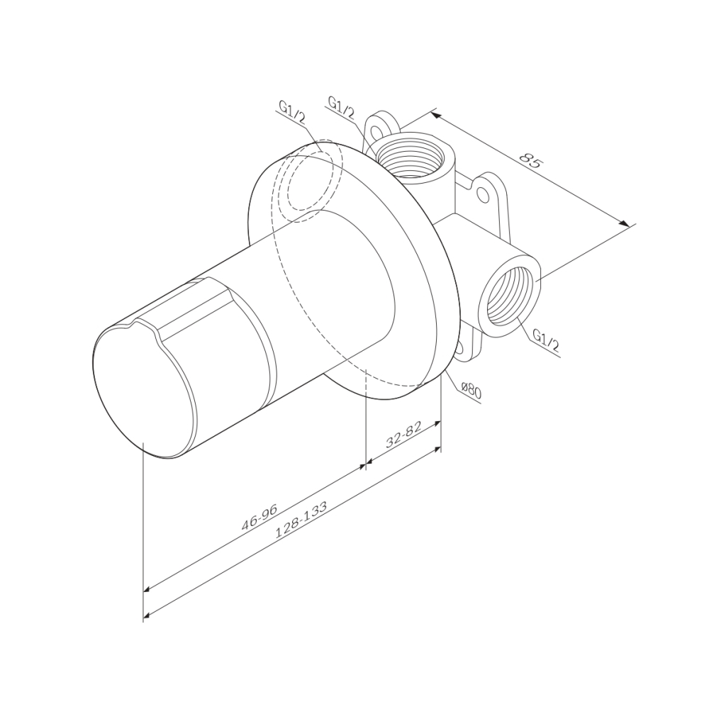 F85A65722 X-Joy TouchReel смеситель д/душа, монтируемый в стену, чёрный, шт.