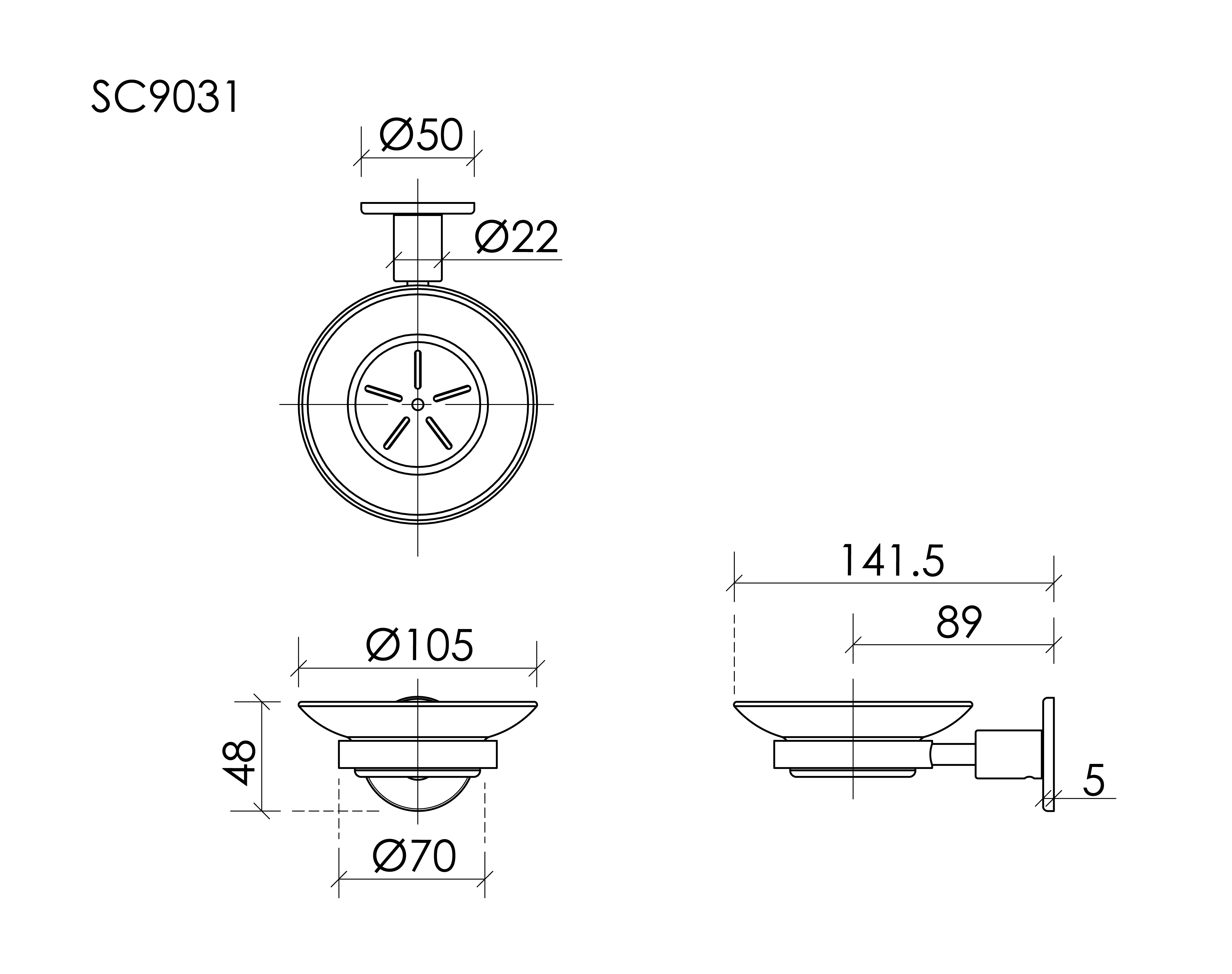 Мыльница sancos base брашированное золото, pvd покрытие, арт. sc9031bg