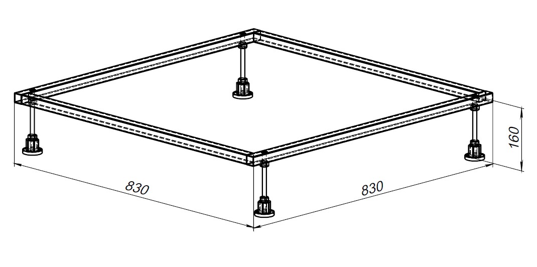 Каркас для поддона allen brau 90х90 8.00001