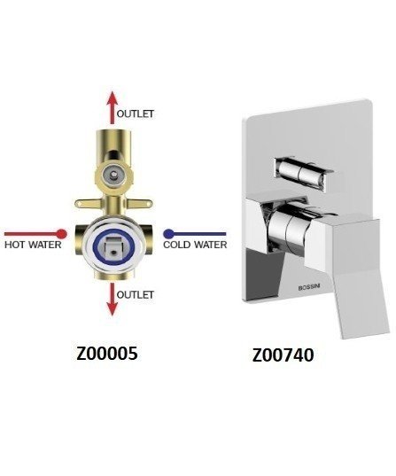Bossini aki z00740.094 смеситель для ванны - внешняя часть никель