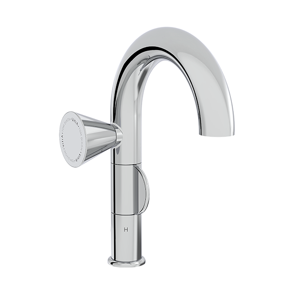 Смеситель для раковины liquid с донным клапаном, правосторонний, черный глянцевый